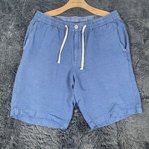 Tommy Bahama Beach Comber Linen Blend Shorts Men's Size Medium Blue Drawstring